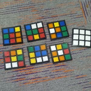 Colorful Cube Pattern Patches Set